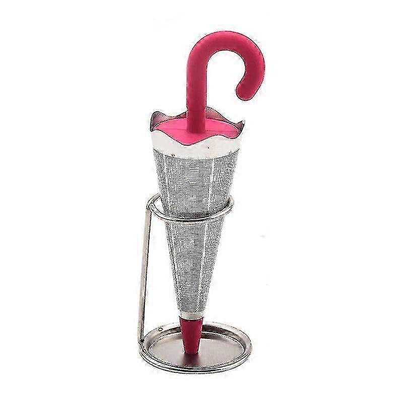 4 Colors Umbrella Shape Tea Infuser Silicone Stainless Steel Herbal Spice Strainer Filter Mesh Tea Maker Tool