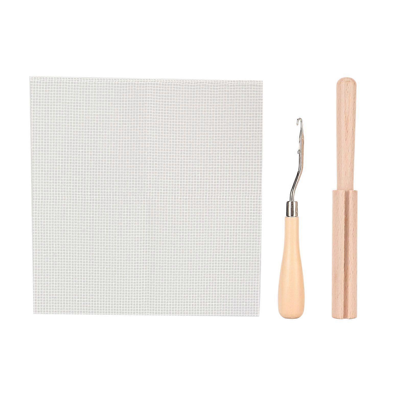 2025 Latest Model Latch Hook Tool Kit Blank Rug Hooking Mesh Canvas Wood