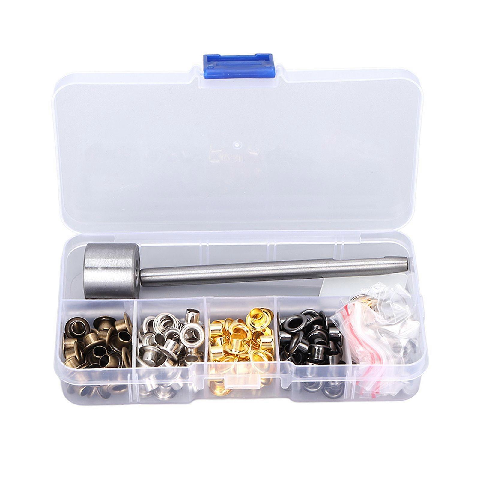 Kit d'œillets métalliques en cuivre plaqué 4,5 mm, modèle 2026, avec rangement