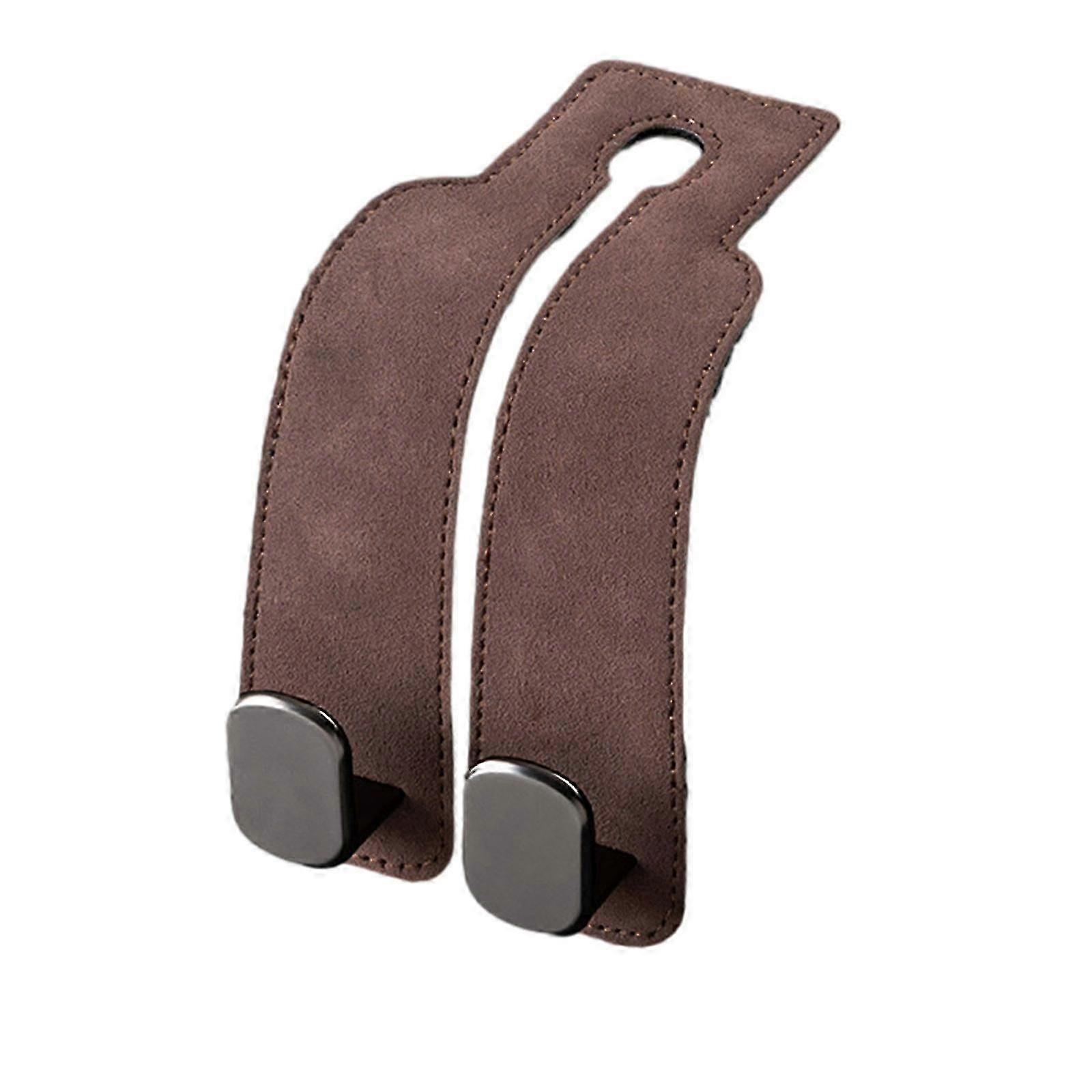 Car Headrest Hooks, 2 Pack Leather Car Bag Holder, Back Seat Headrest Hook