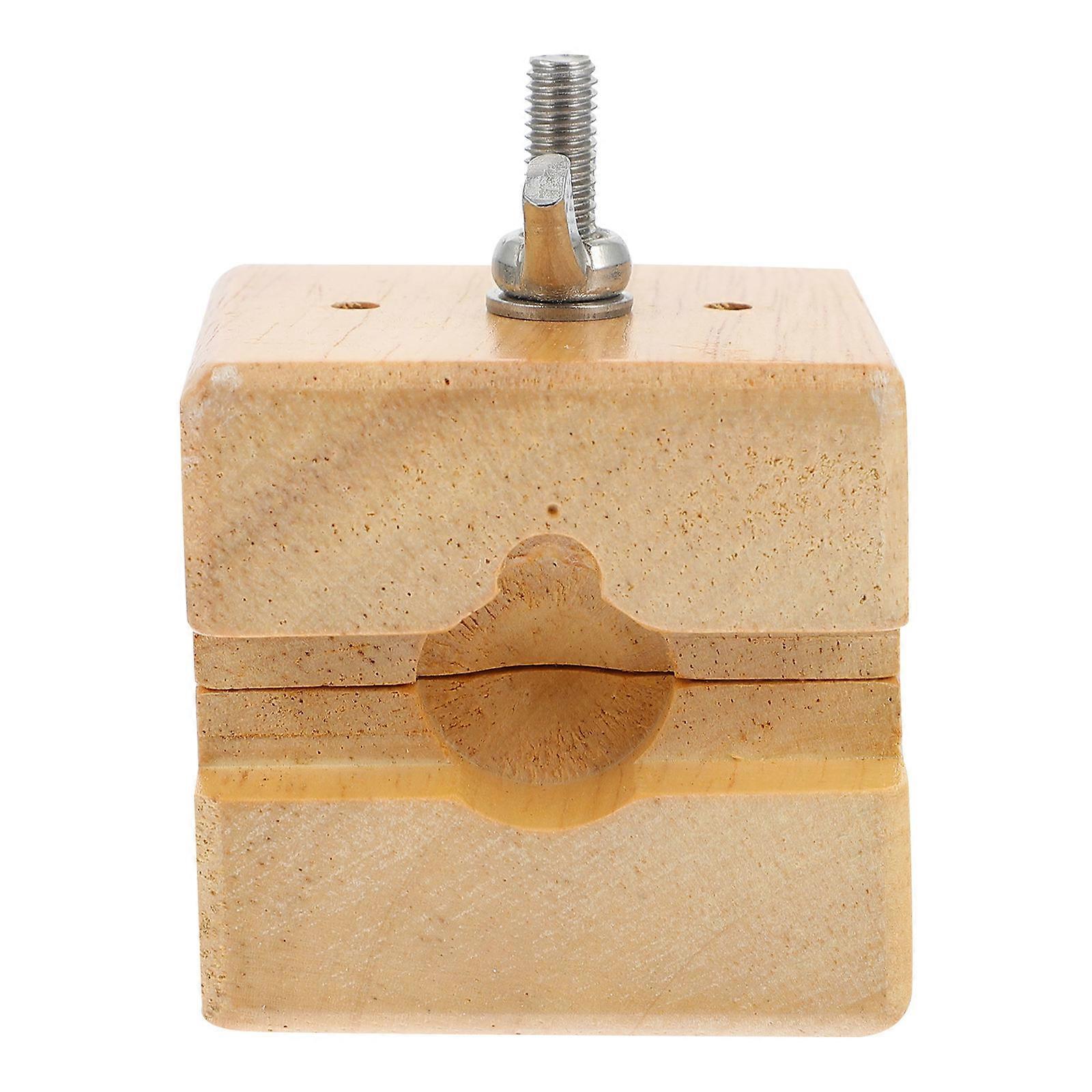 Wooden Watch Vise Clamp for Repair with Synthetic Material and Light Brown Color 2.5 Inch