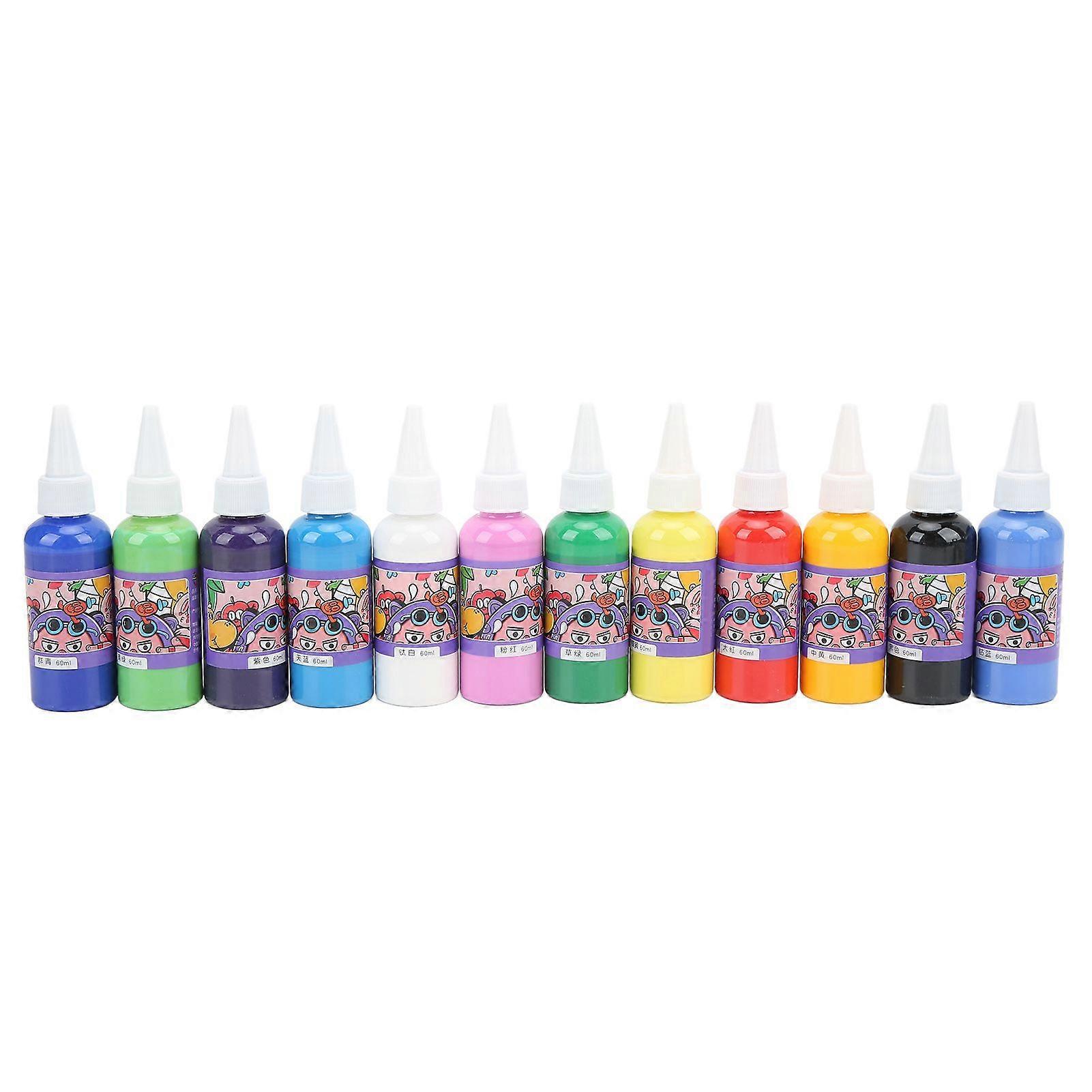 2025 Latest Model Finger Paint Set 12 Colors Washable Simple Operation Safe