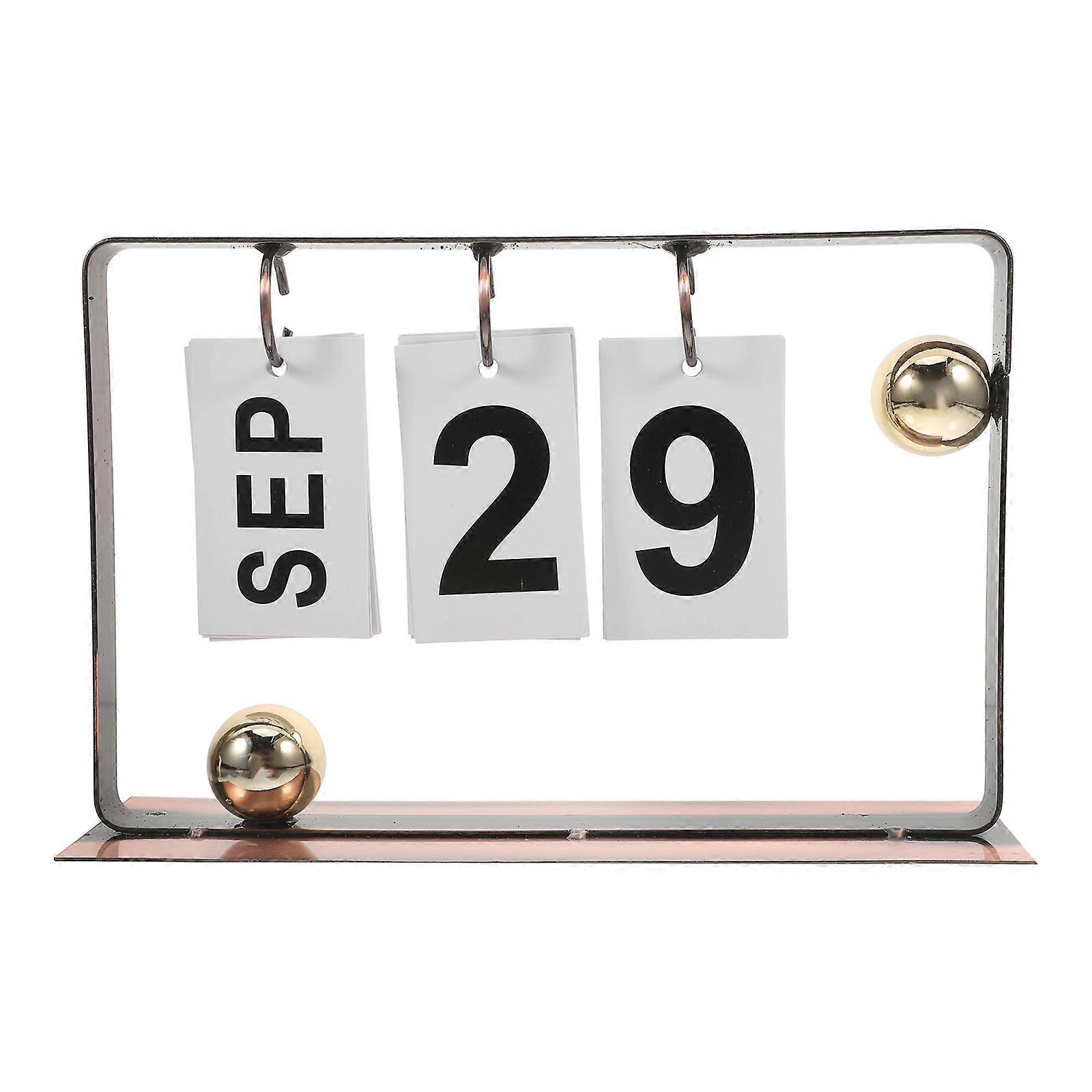 Here's a refined and engaging product description for your **Minimalist Rustic Metal Desk Calendar**:
### **Minimalist Rustic Metal Desk Calendar