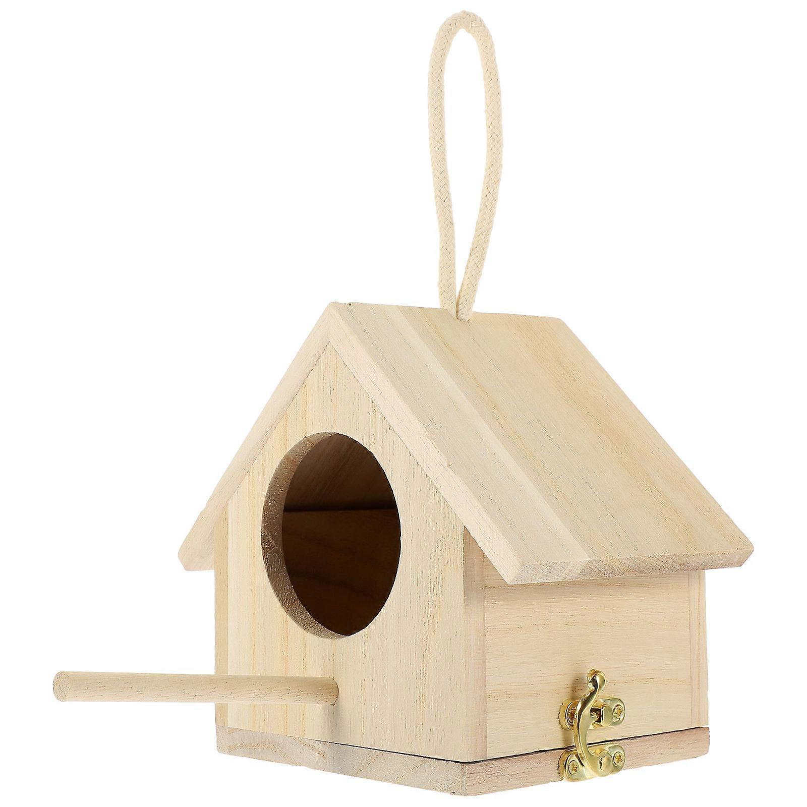 Wooden Bird Nest Decoration for Garden, Desktop, and DIY Micro Landscapes – Random Color Adornment for Photography Props and Home Use