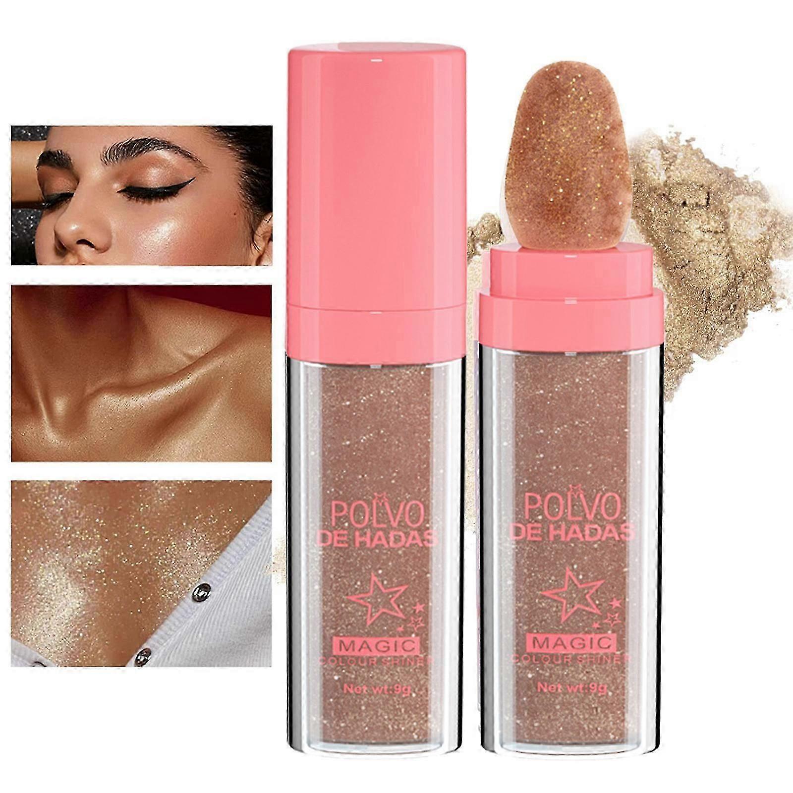 هايلايتر بريق ستيك بريق للوجه لامع للوجه ، عصا مكياج للوجه أحمر خدود Fairy Glitter هايلايتر