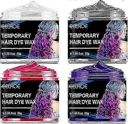 4色染毛剤ワックス、ヘアカラーワックス、ヘアカラーワックス、一時的な染毛剤ワックス、洗えるヘアカラーワックス、クリスマス、パーティー、誕生日用