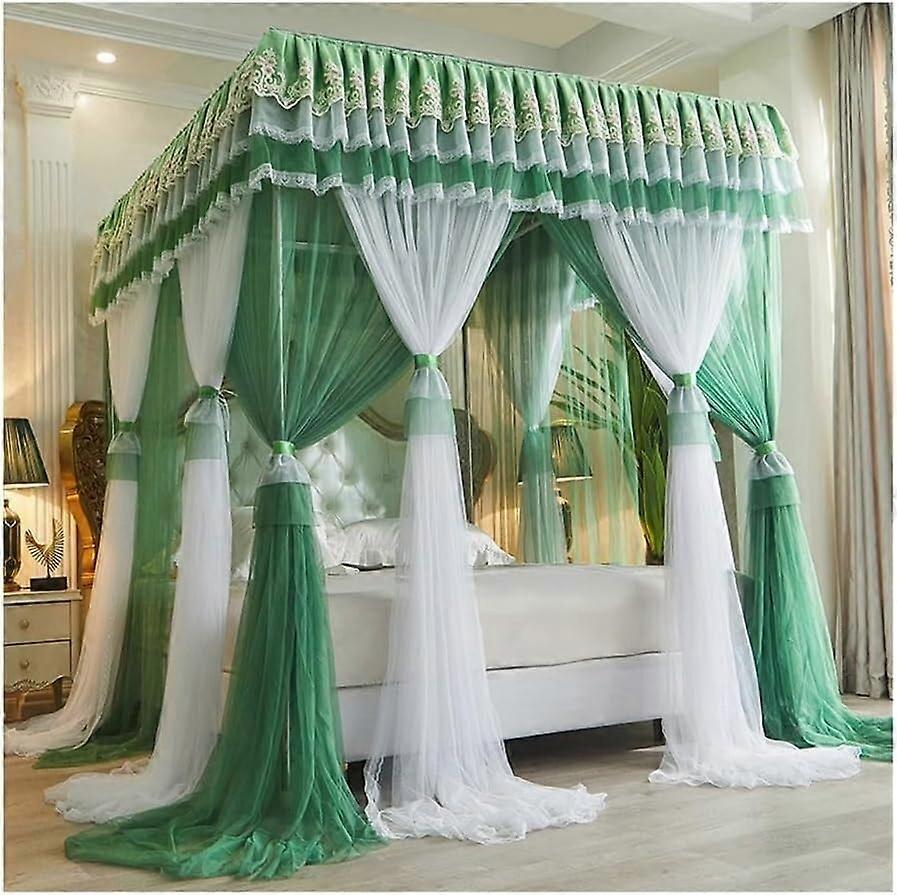 Baldachin mosquito net for double bed, princessstyle bedroom, canopy (Pink2, 180x200cm)