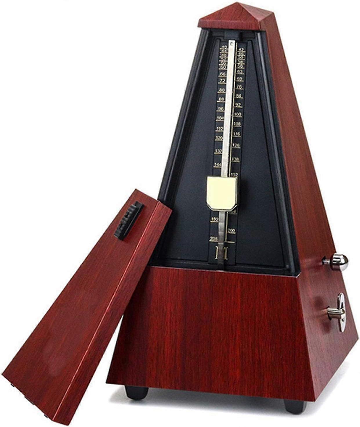 Mechanical Metronome Tower for Piano Guitar Drum (Color: Mahogany) 210x115x115mm
