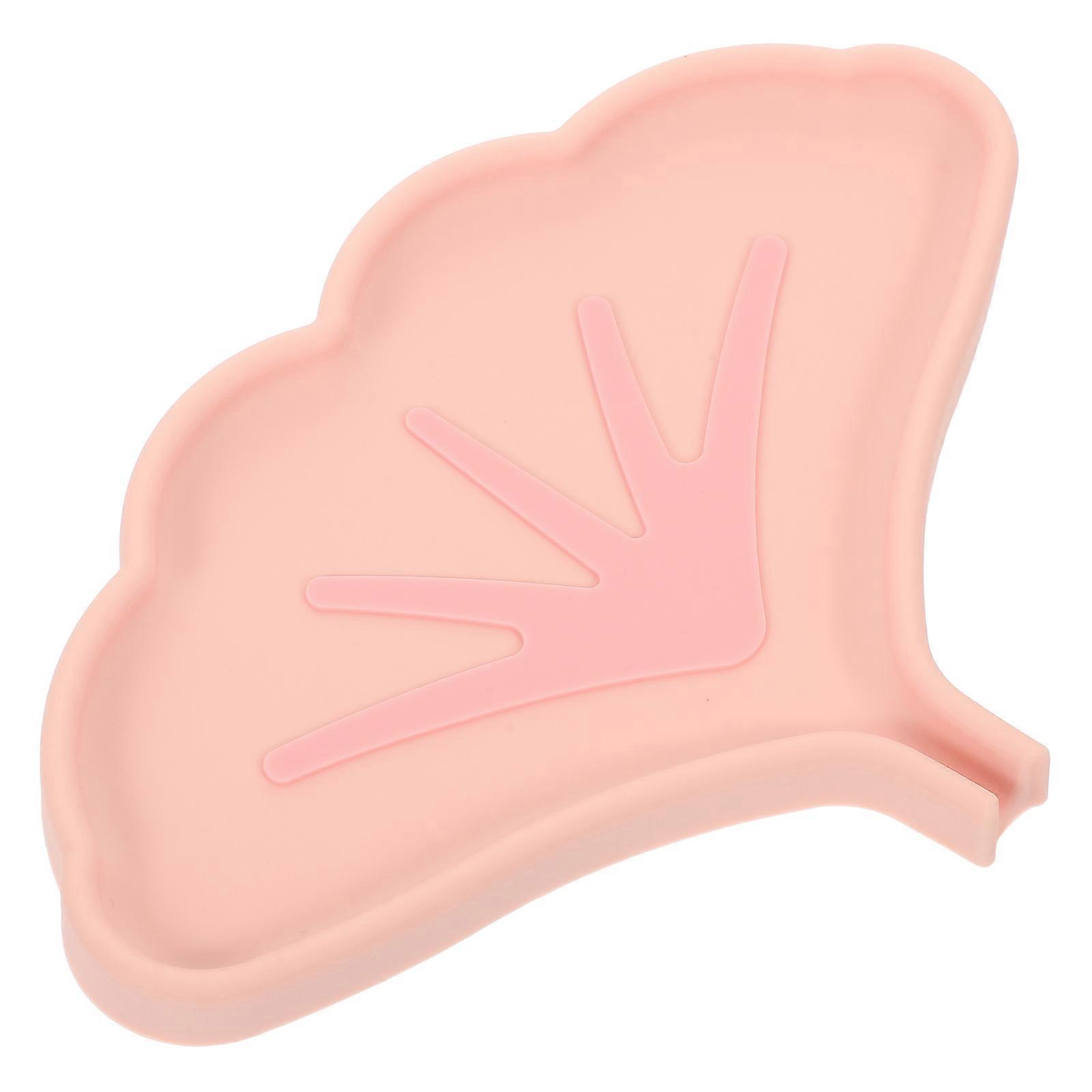Bathroom Counter Tray Self Draining Ginkgo Leaf Shape Pink 1Pcs