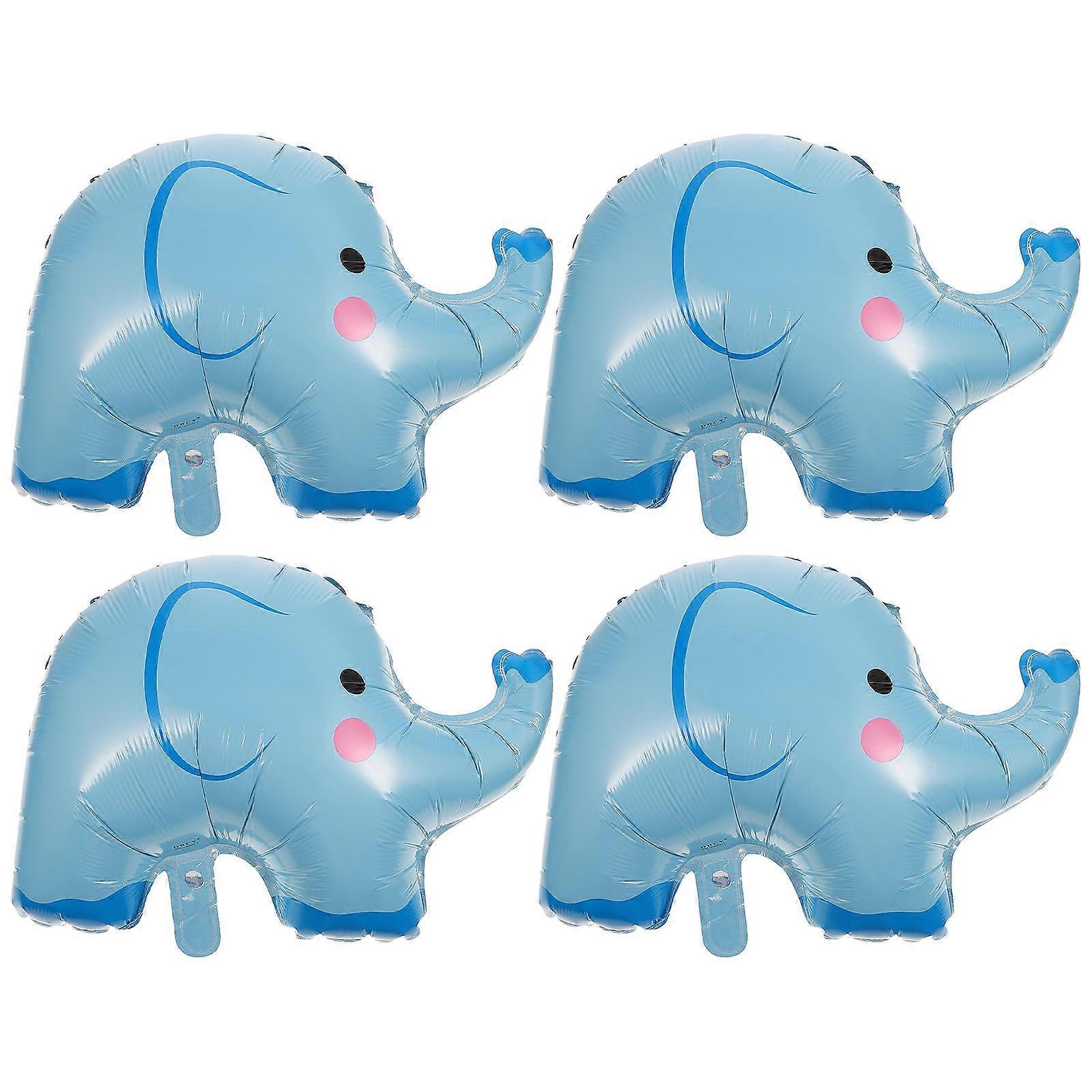Elephant Shaped Balloon Decorative Reusable Easy to Inflate Blue 62x49cm 4Pcs