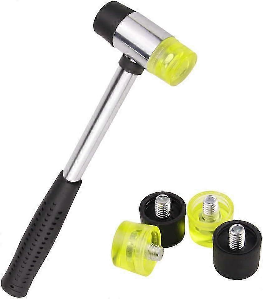 Double-Sided Rubber Mallet with Non-Slip Handle - Durable Manual Rubber Hammer for Crafts, DIY Projects & Precision Work