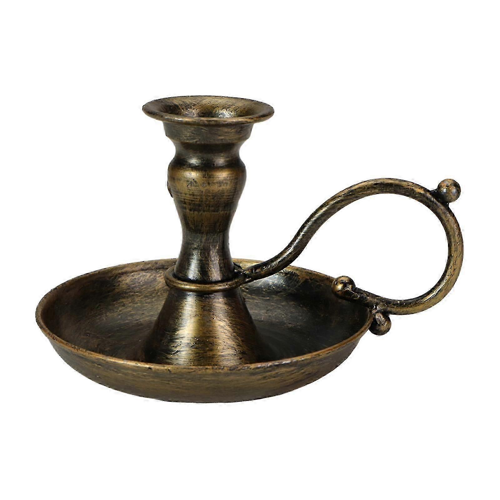 Retro Handheld Candlestick Holder Candle Stand Table Centerpiece Ornament Table Candlelight Stand Iron Candlestick for Dinner