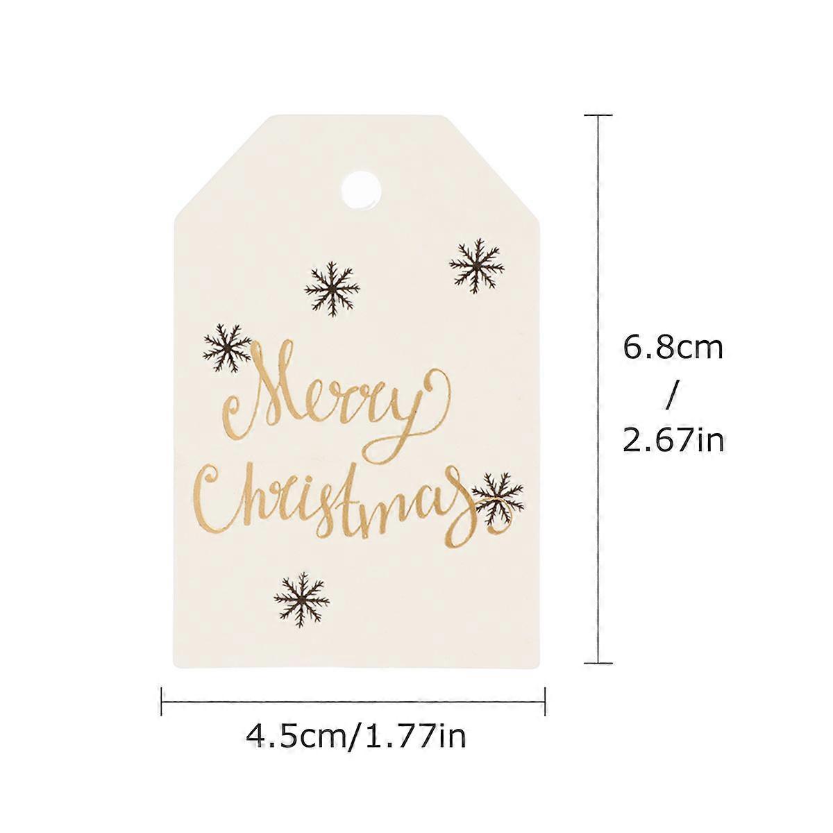 Festive DIY Bookmarks Christmas Design Rectangular White present Decoration 100Pcs