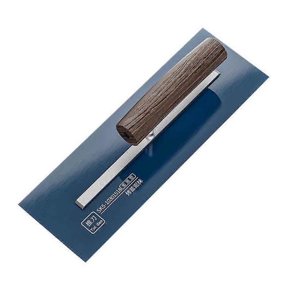 Cement Trowel Finishing Tool 0.5 mm Blade SK5 Steel With Wood Handle L-Shaft 27 cm For Plastering And Drywall