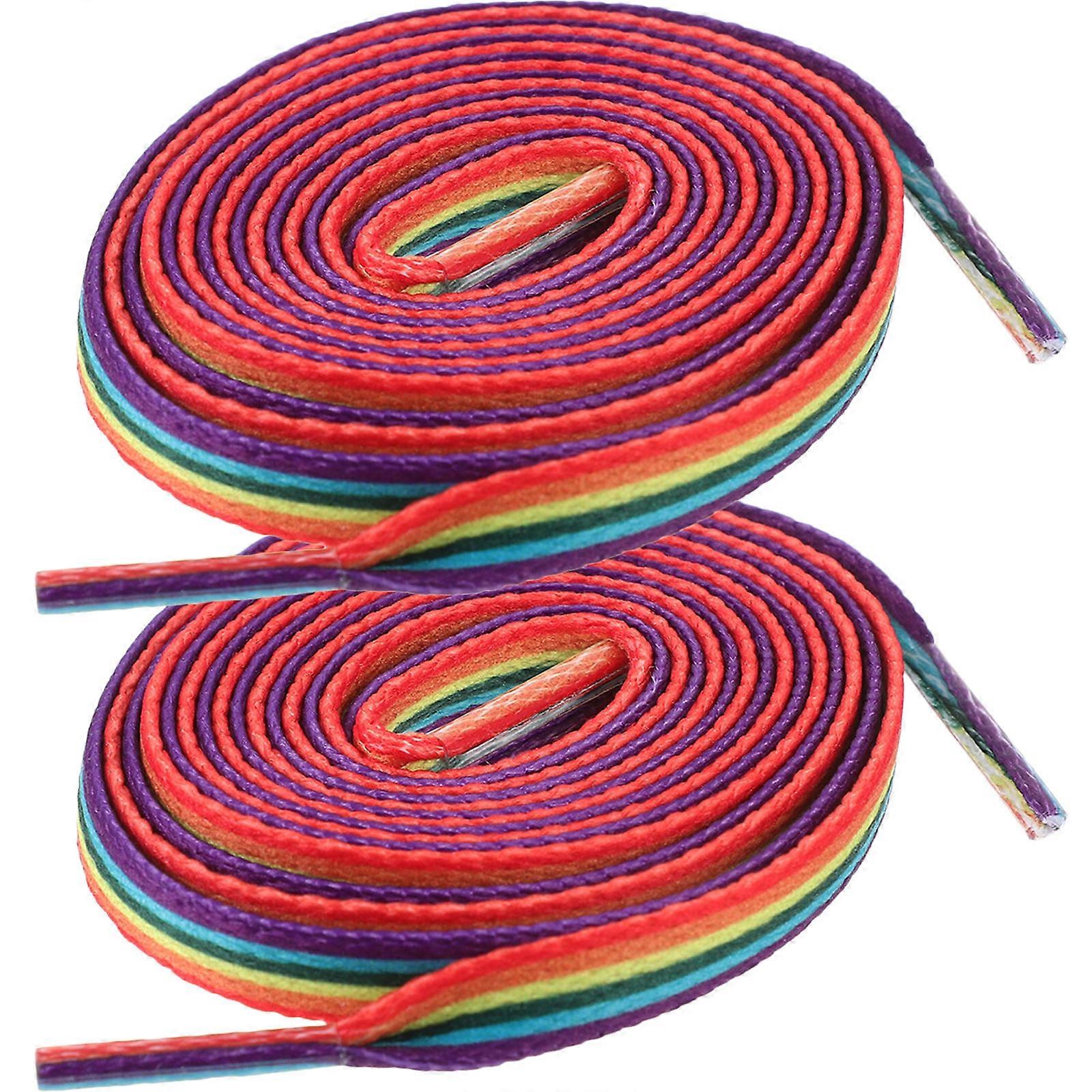 Decorative Polyester Sneaker Laces 2 Pairs For General Users Wear-Resistant Functionality