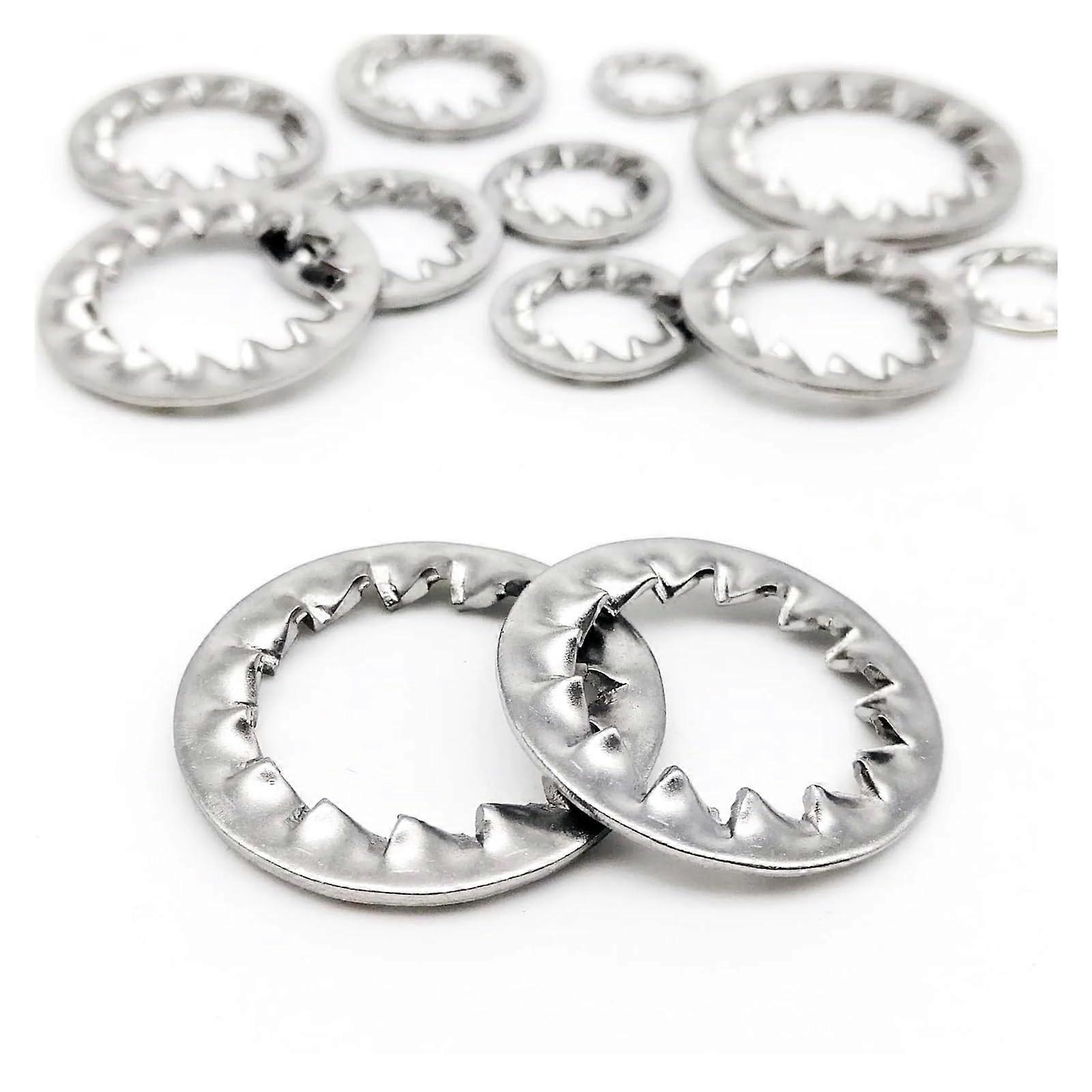 M2 M2.5 M3 M4 M5 M6 M8 M10 M12 M14 - M24 GB861.2 DIN6798J A2-70 304 SS Internal Tooth Lock Washer 50pc M5