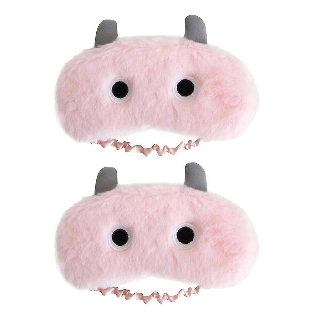 Comfortable Plush Eye Masks For Meditation And Home Use 2Pcs Oval Shape Assorted Color