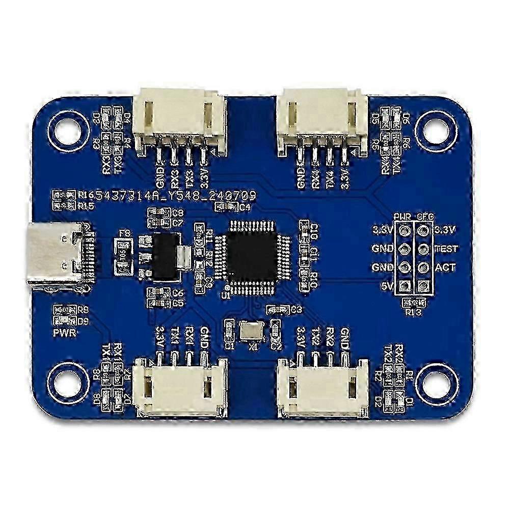 USB Type C to 4-Port TTL Serial Module - 4-Channel UART Multi-Channel Serial Port Expansion for Enhanced Connectivity