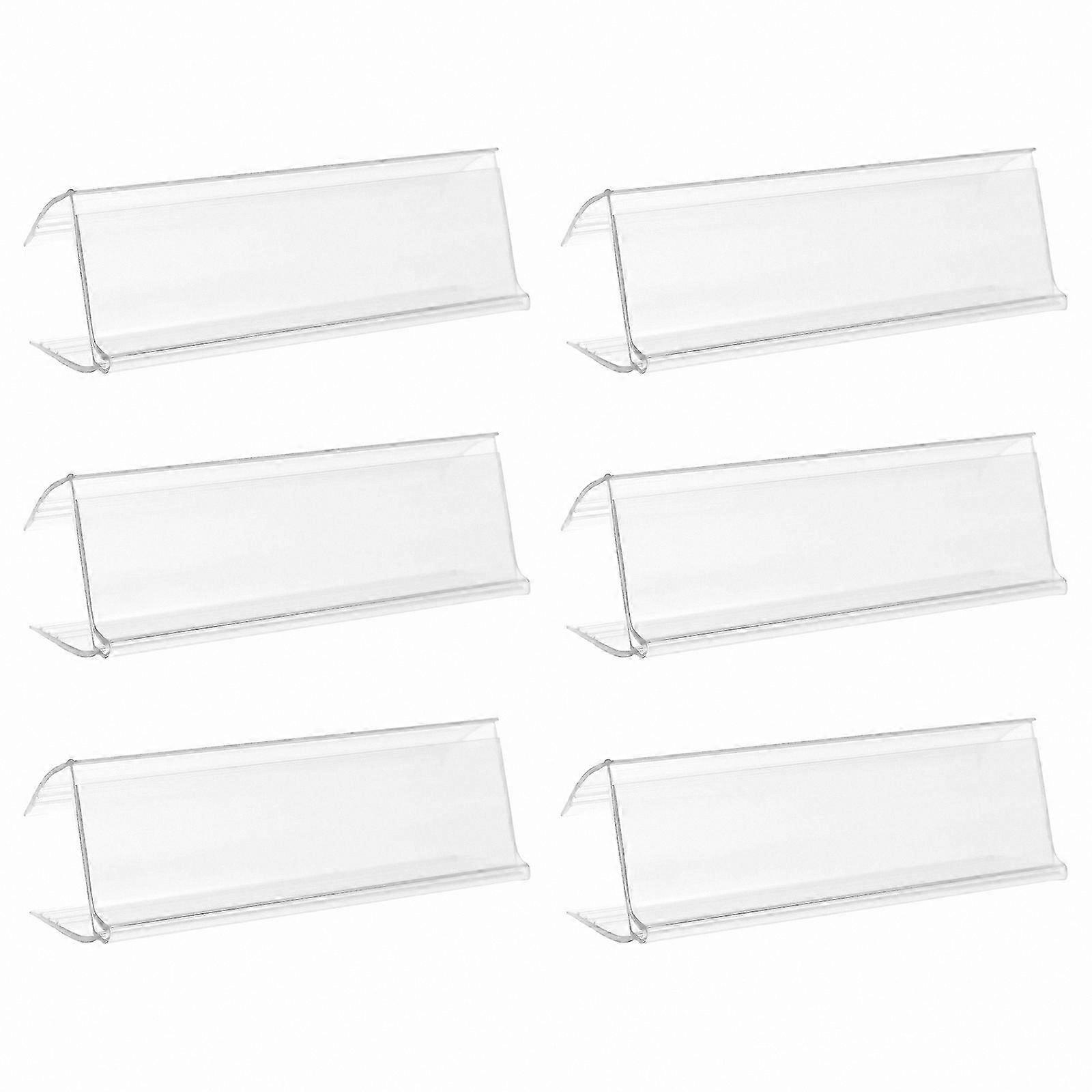 6-Pack Price Tag Holders for Retail Shelves, Label Display Slots for Supermarket Pricing, Store Shelf Label Holders