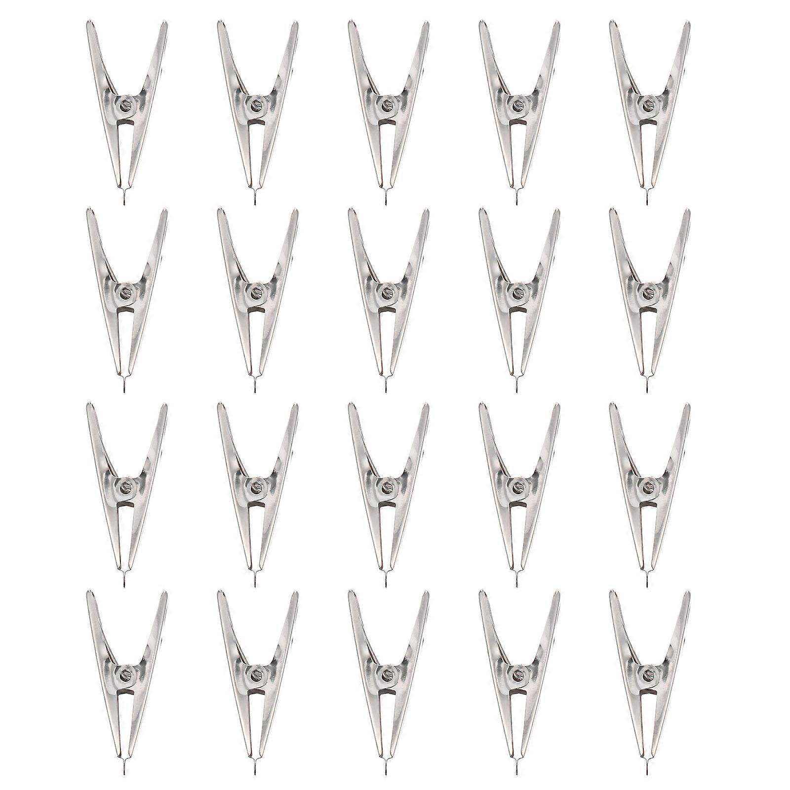 20PCS Stainless Steel Windproof Clothes Clips for Home Use Blanket and Quilt Holders Silver