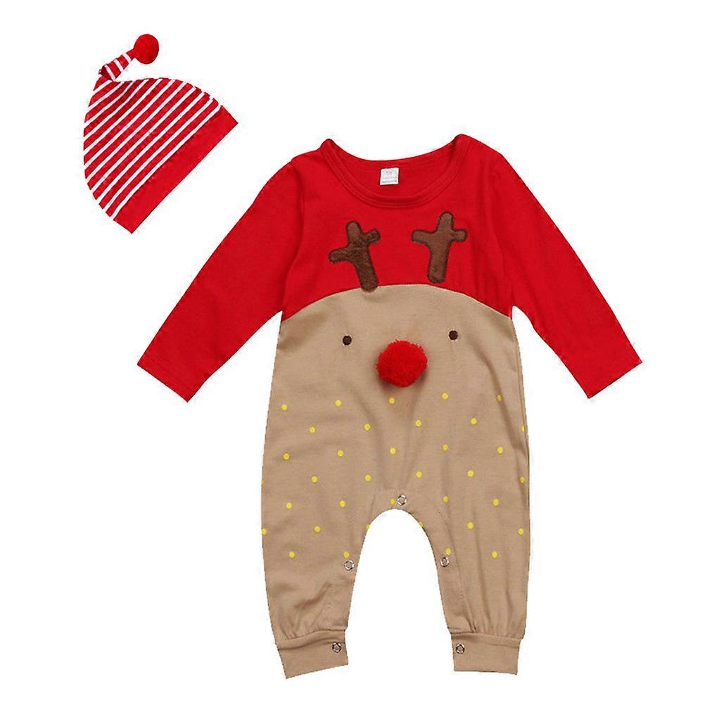 Baby Reindeer Costume Bodysuit Set Daily Wear Kids 12-18 Months Assorted Color Long Sleeve 1 Set