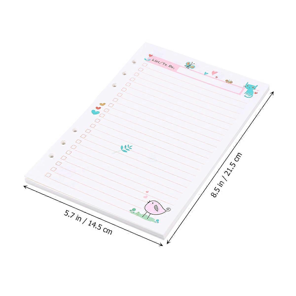 Planner Refills Colorful A5 Size Loose Leaf Spiral Notebook Inserts For Daily Use Writing 2 Packages