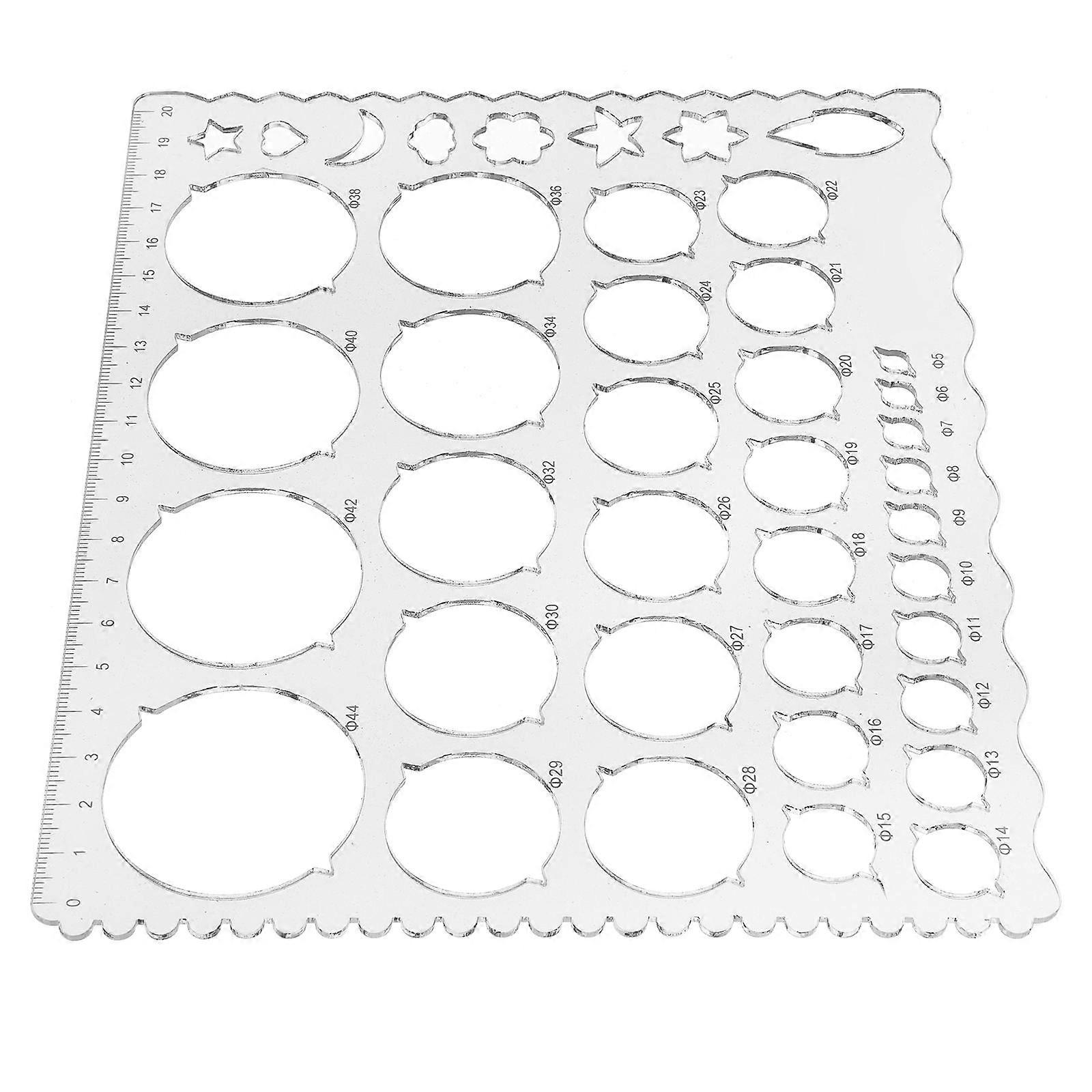 Template Ruler Circle Ruler Diy Quilling Ruler Transparent Plastic Drawing Circles Stencil Tool For Professionals 21.5x17cm 1Pcs