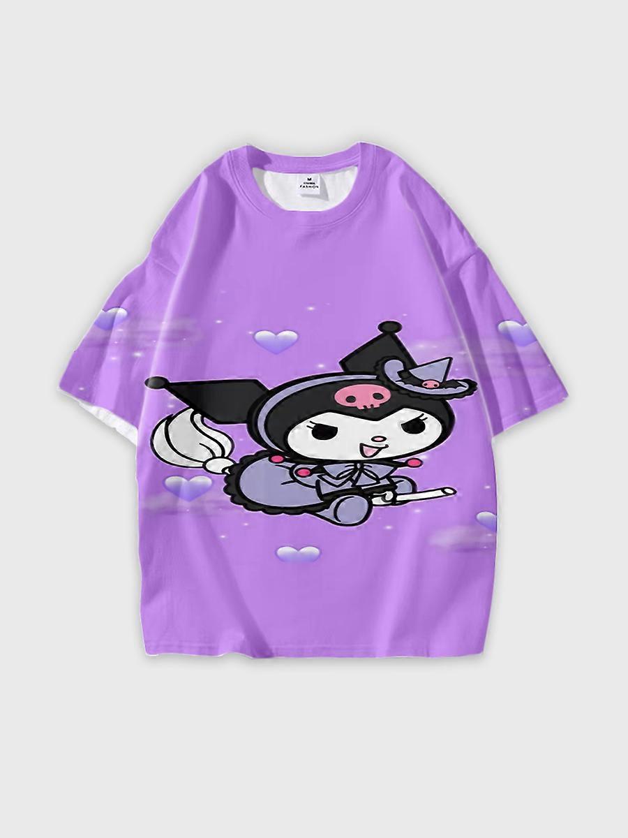 T-shirt round neck Cartoon Pattern loose short sleeve B99
