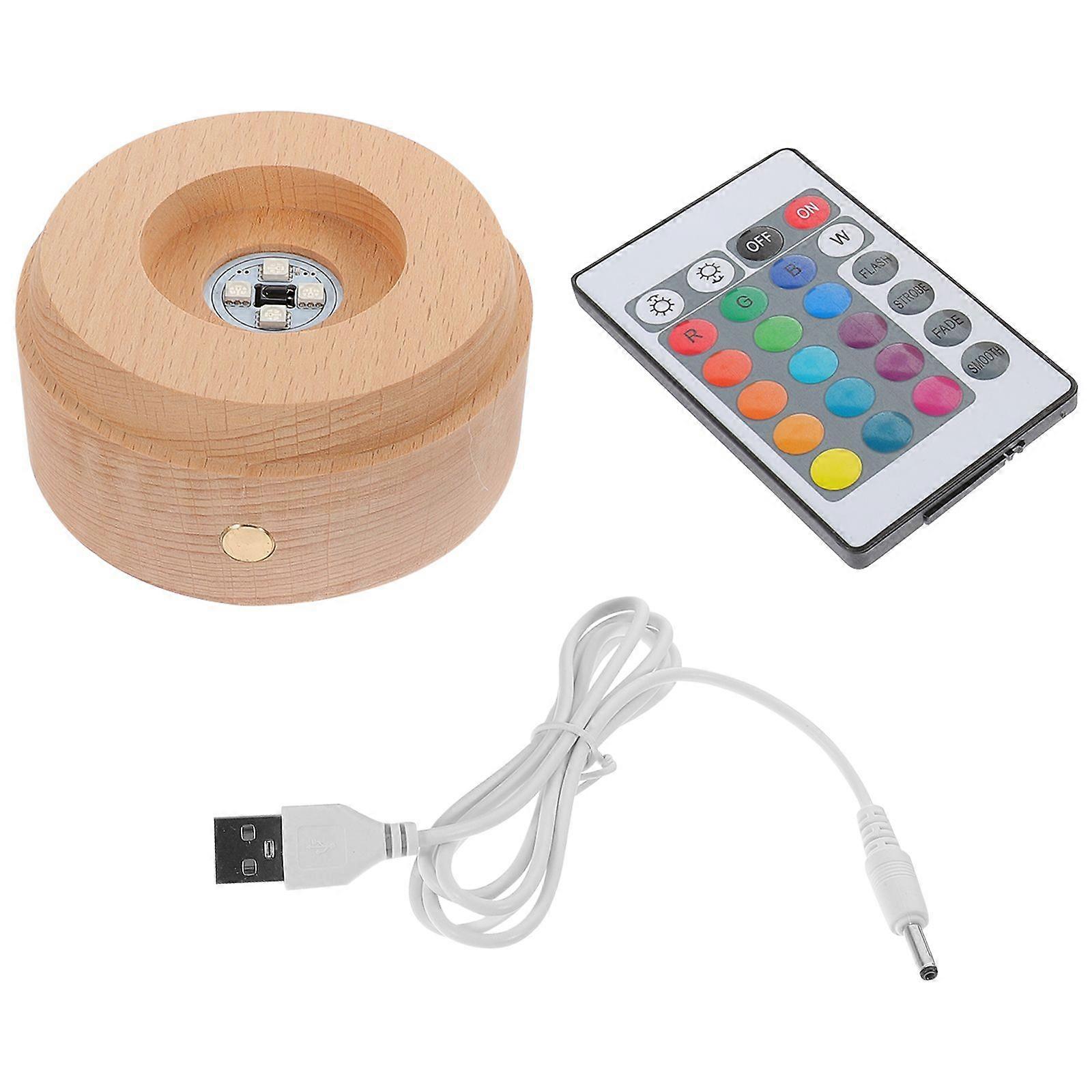 LED Wood Light Base Creative Crystals Glass Display Base Premium Display Base