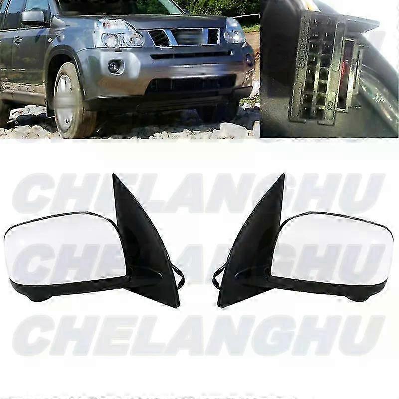 مجموعة مرآة قابلة للتعديل كهربائيا مع كاميرا لنيسان X-Trail T31 (2008-2013) - 9 دبابيس زوج أبيض قابل للطلاء