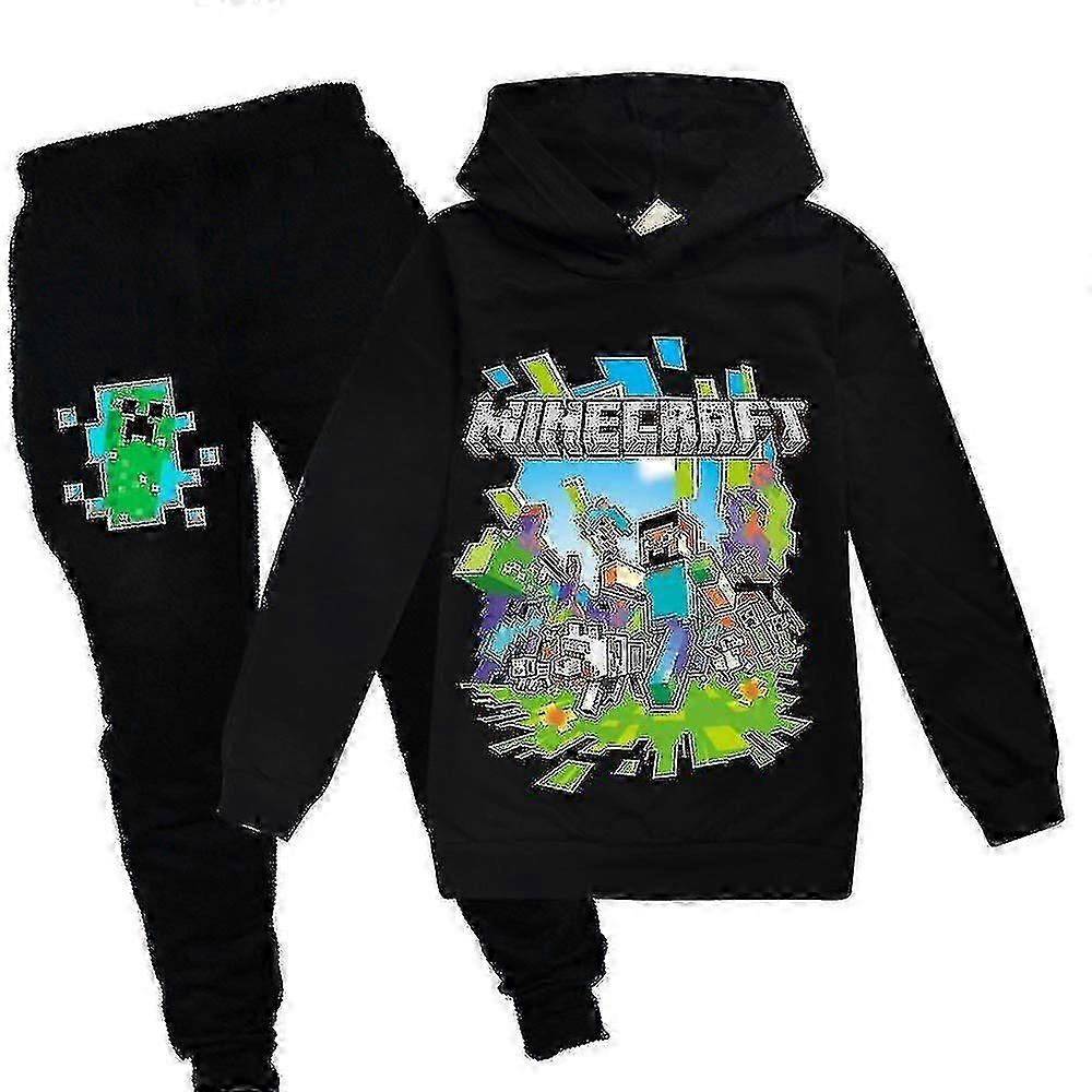 儿童 Minecraft 游戏连帽运动服男女通用运动连帽裤套装