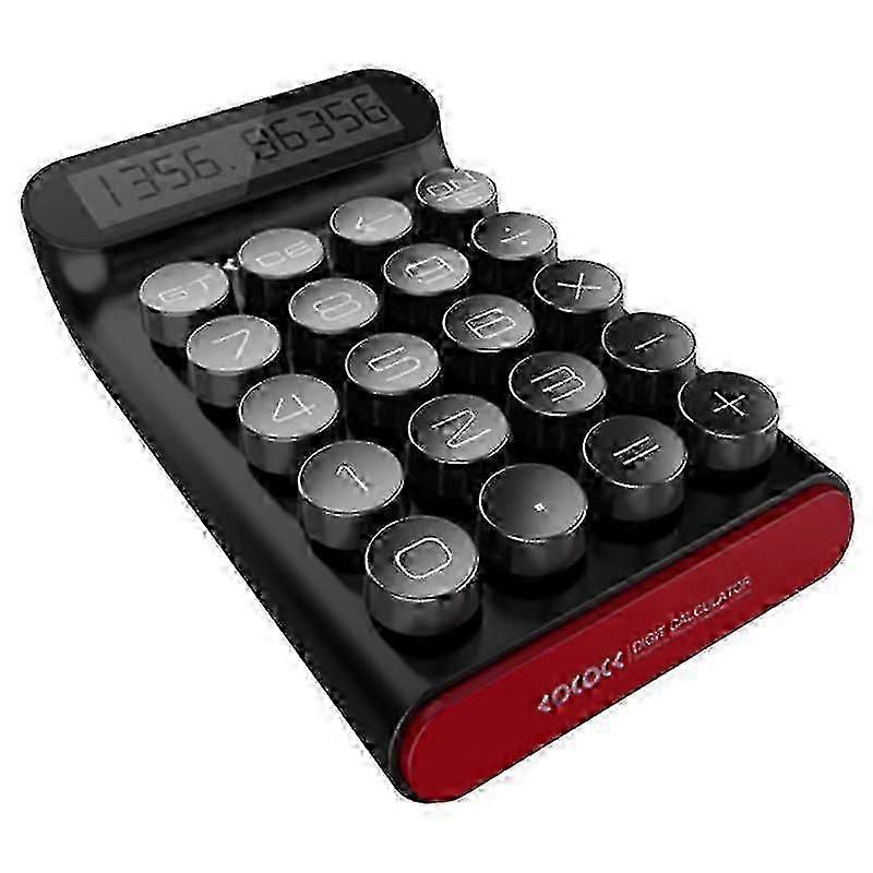 Portable 20 Keys Multifunctional 10 Digit LCD Calculator Suitable for Student Office Use with Mechanical Buttons in Black Color