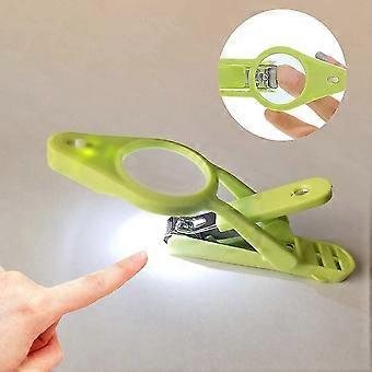 Nail Clippers, Nails and Toenails Nail Clippers with Folding Magnifier and LED Lights Nail Clippers Care Elderly Pets and Babies Reduce Eye Strain GRE