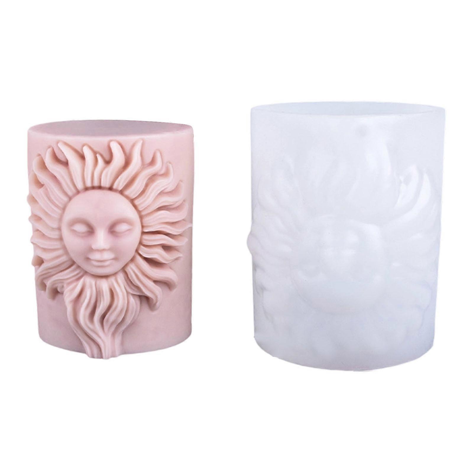 Embossed Goddess Silicone Candle Molds for Epoxy Resin Handmade Candle Soap Making Cylinder Shape Candle Silicone Molds Multicolor