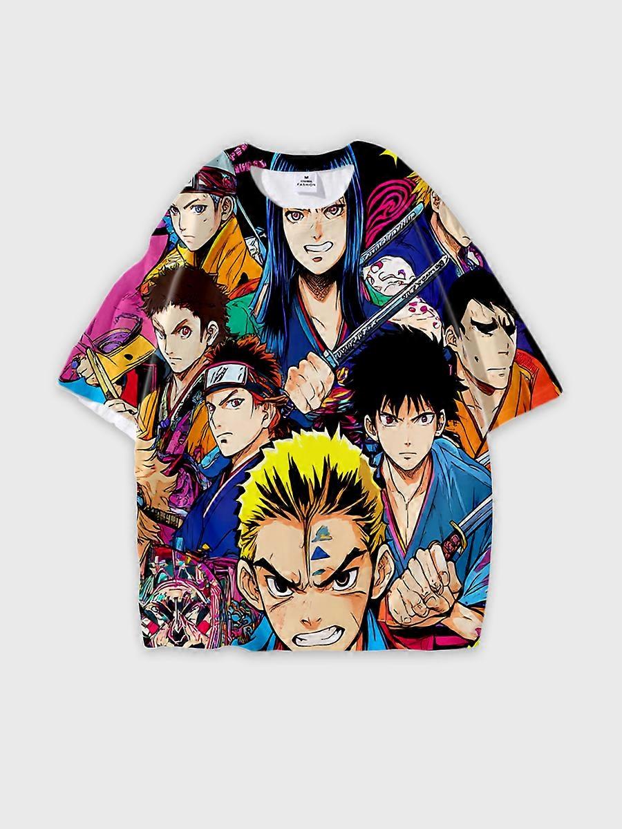 T-shirt round neck book Characters Pattern loose short sleeve P1186