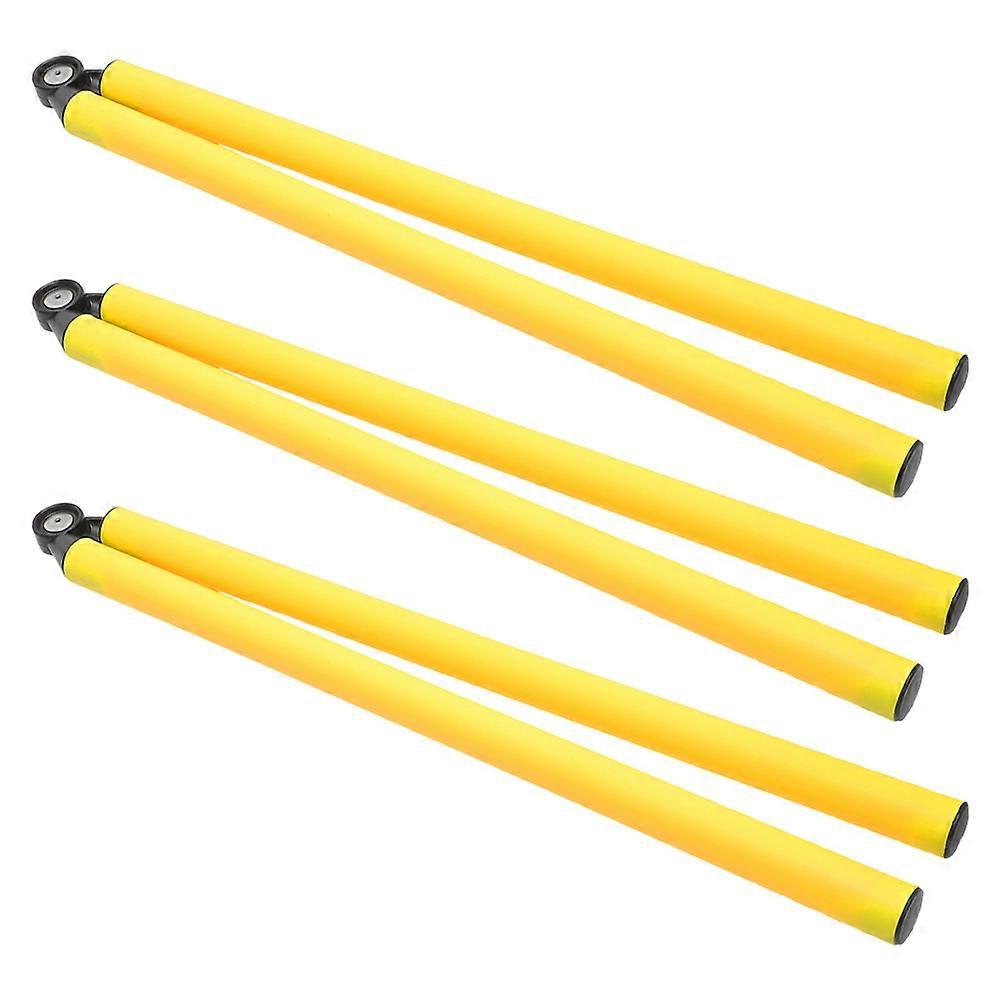 Yellow Plastic Training Poles Set with Foldable Design for Sports Agility Drills and Safe Usage 3pcs