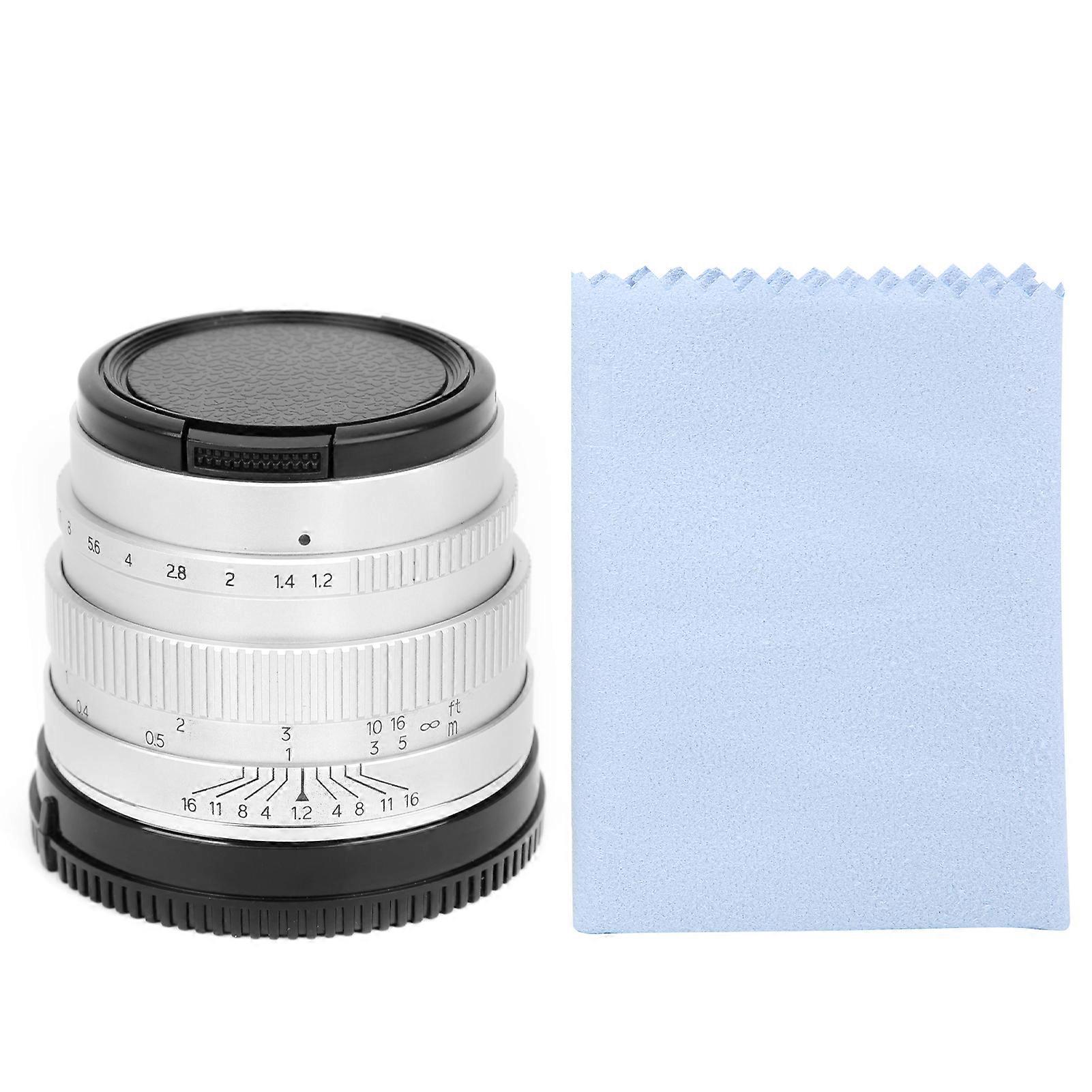 NEWYI 35mm F1.2 E Mount Large Aperture Portrait Manual Lens for Sony A3000/A6500/A6300silver