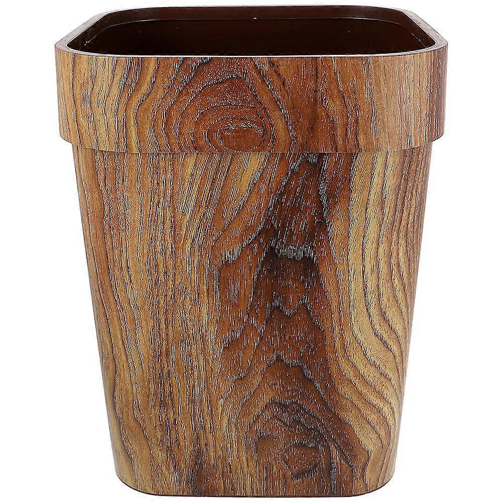 Garbage Can Small Trash Can Rustic Bathroom Trash Storage Plastic For Family 11.6×8.5×8.5in 1Set