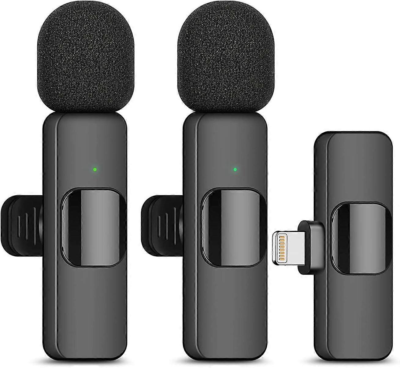 iPhone Lavalier Wireless Microphone, Mini Microphone for Recording, Live