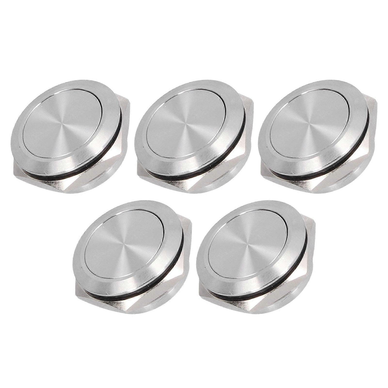 5Pcs Flat Top Button Switch Stainless Steel Waterproof Screw Terminal Power Accessories 0‑220V