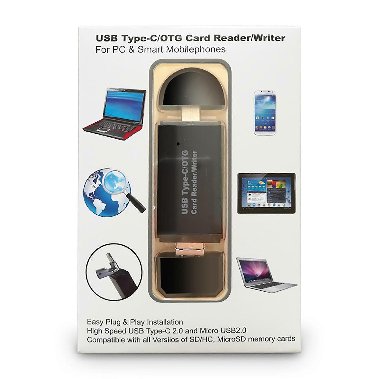 Card Reader Type C USB Micro USB OTG Function 480mbps Widely Compatible Memory Card Reader for Phone Computer 