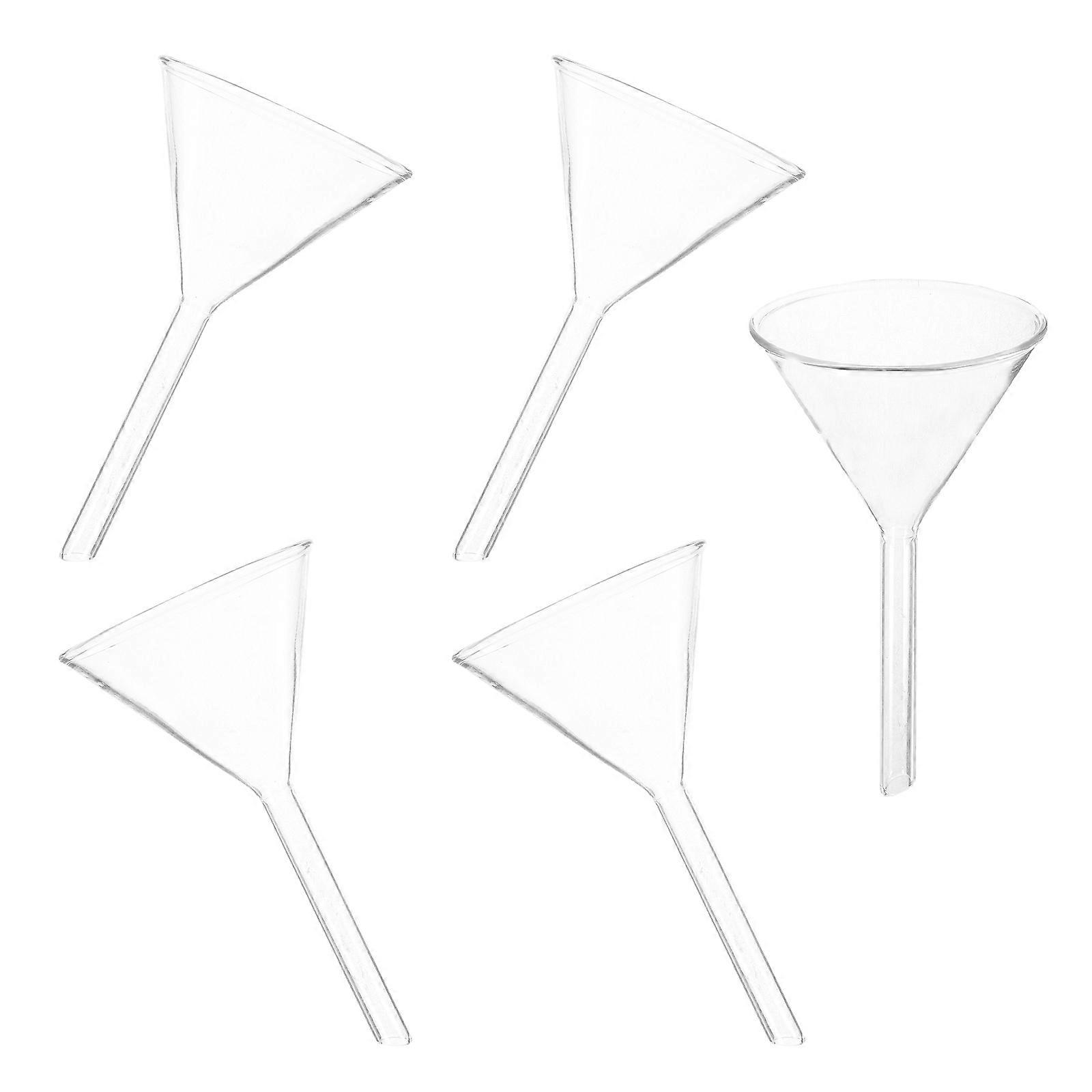 Triangle Funnel 5Pcs White Chemistry Feeding Funnel Lab-Grade Precision Tool for Study