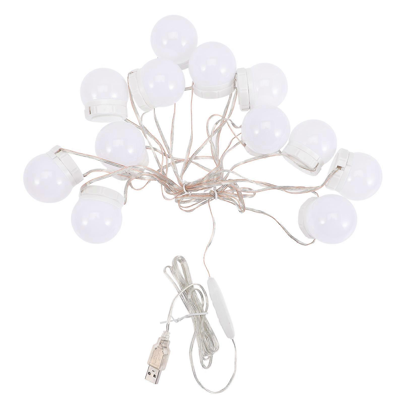 Led Light Dimmable Dressing Table Vanity Light Bulbs Home Decoration Round Shape Plastic 1Set