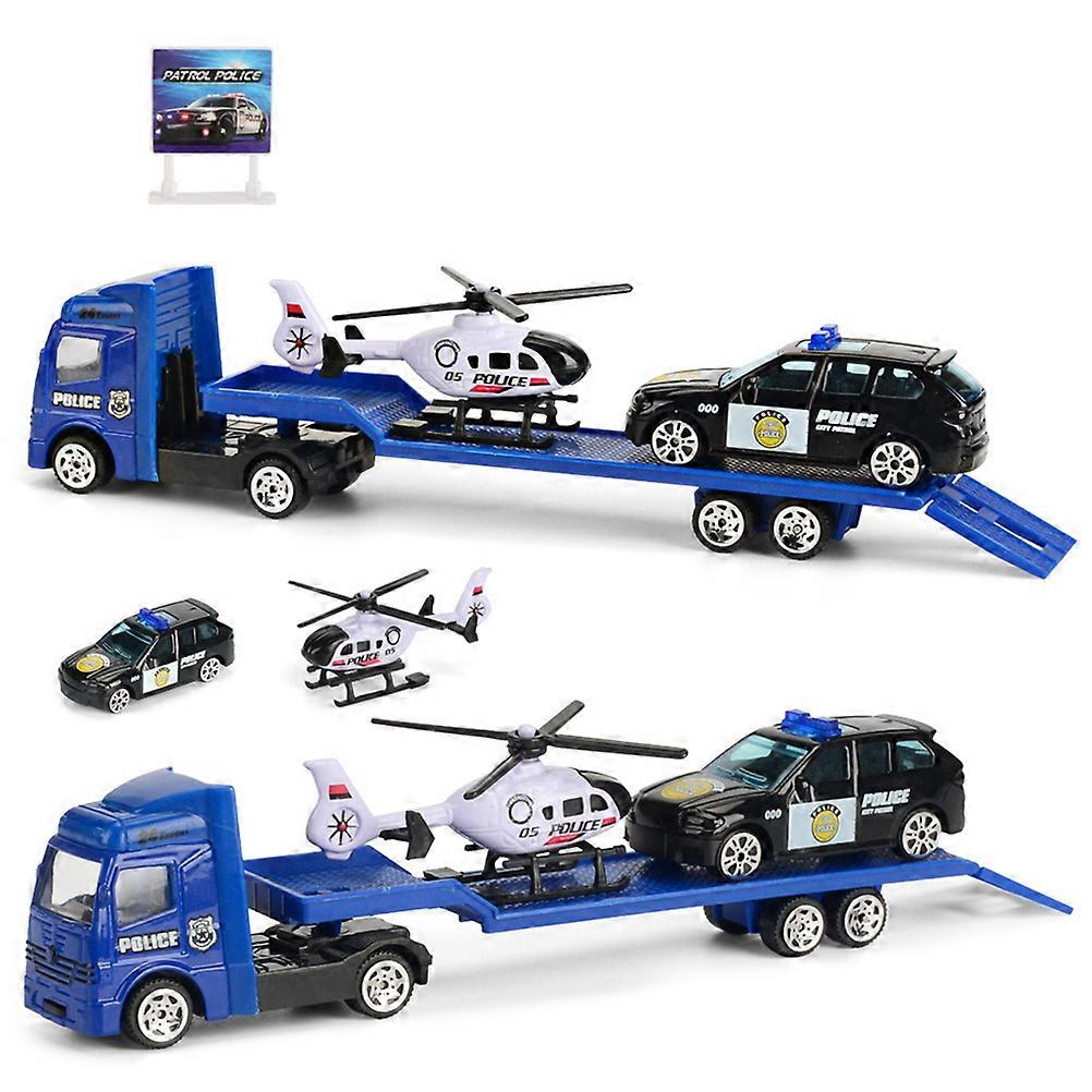 Police Tow Truck Toy Pull Back Project Vehicle For Baby Child Approximate Size 21.5x3.5x5.5cm Hand-Eye Coordination 1Pcs