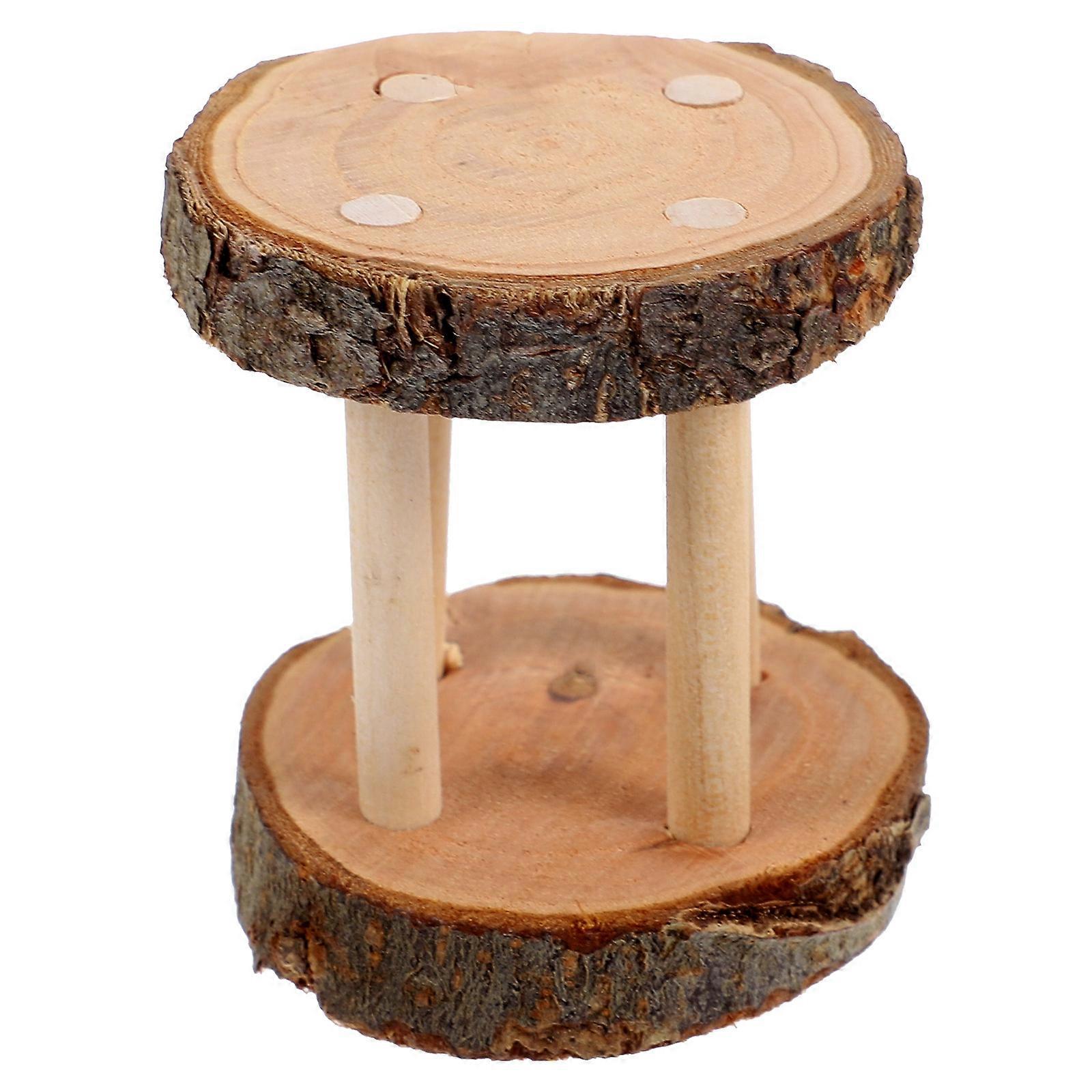 Wooden Pet Teething Toy for Small Animals like Hamsters and Rabbits Light Brown
