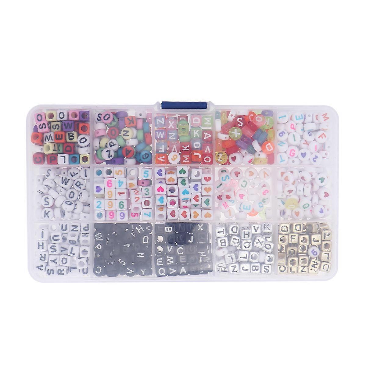 1080Pcs Durable Acrylic Letter Beads Designed For Creative Jewelry Making And DIY Crafts With Assorted Colors And Plastic Box