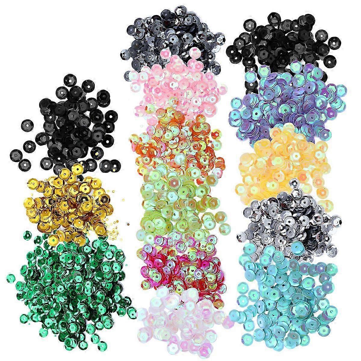 Iridescent Sequin DIY Decoration For Round Bright Colors Multicolor 14Packs