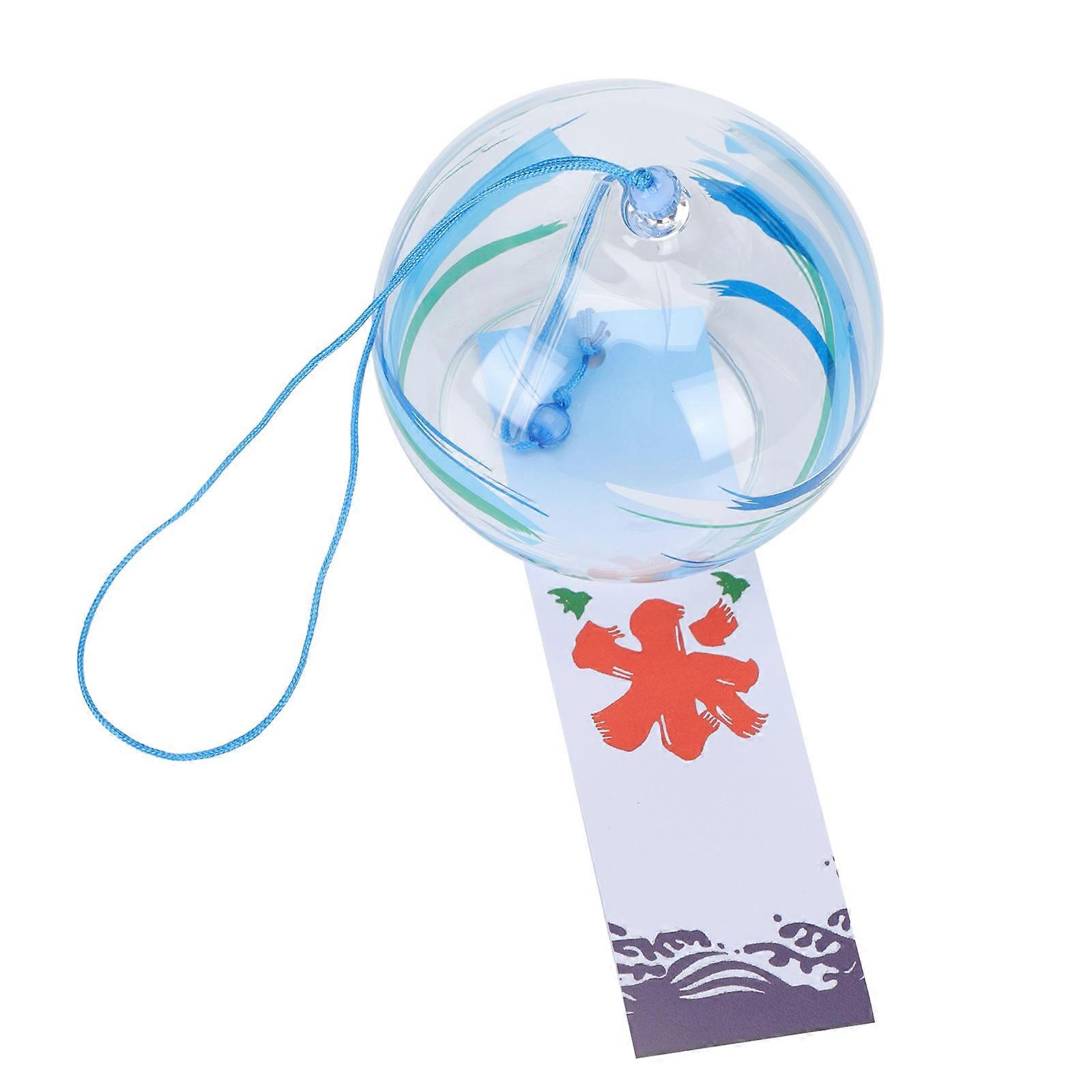 Japanese Glass Wind Chimes Decorative Accessory For Garden Hanging 8.00X7.00X7.00CM Blue 1Set