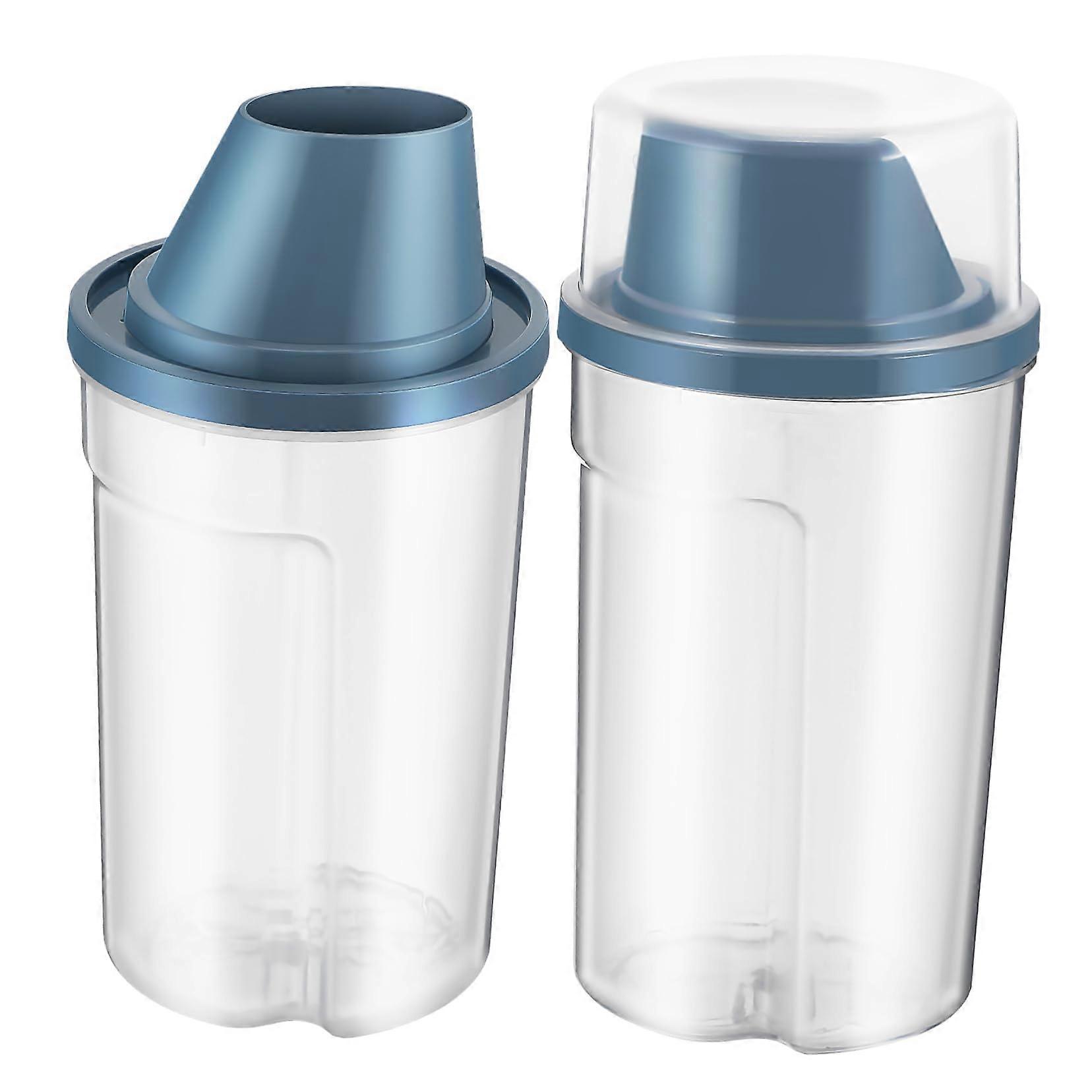 2 airtight pet food storage containers for cat food and dog food, practical storage solution for pet food, blue