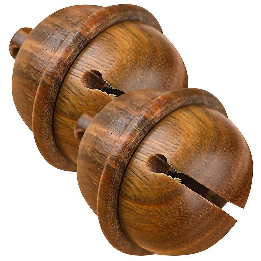 حلية خشب جرس القهوة على شكل قلادة للديكور 2 قطعة